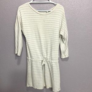 Stripped 3/4 length sleeves jersey dress